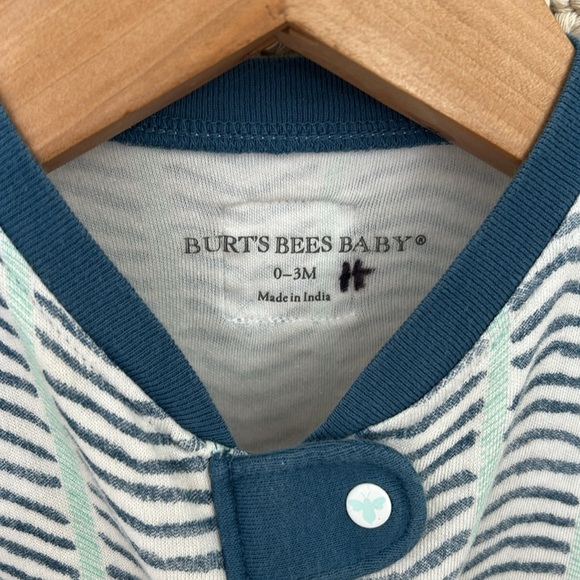 Burt’s bees baby Striped Blue and White Kids One Piece - Picture 2 of 3